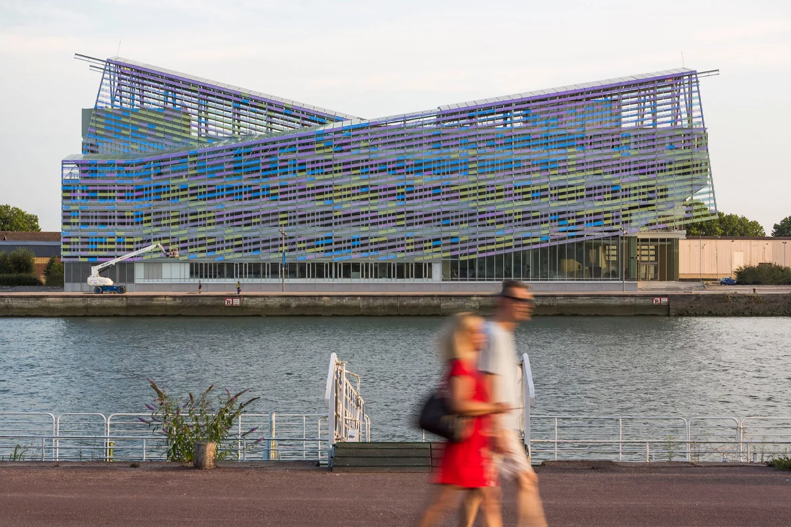 Headquarters of Métropole Rouen Normandie, Rouen, France by Jacques Ferrier Architecture. This building is inspired by the shapes of the industrial area, including the silhouettes of cranes the bows of the passing ships. A winner under the "Corporate Buildings" category of the 2018 International Architecture Awards