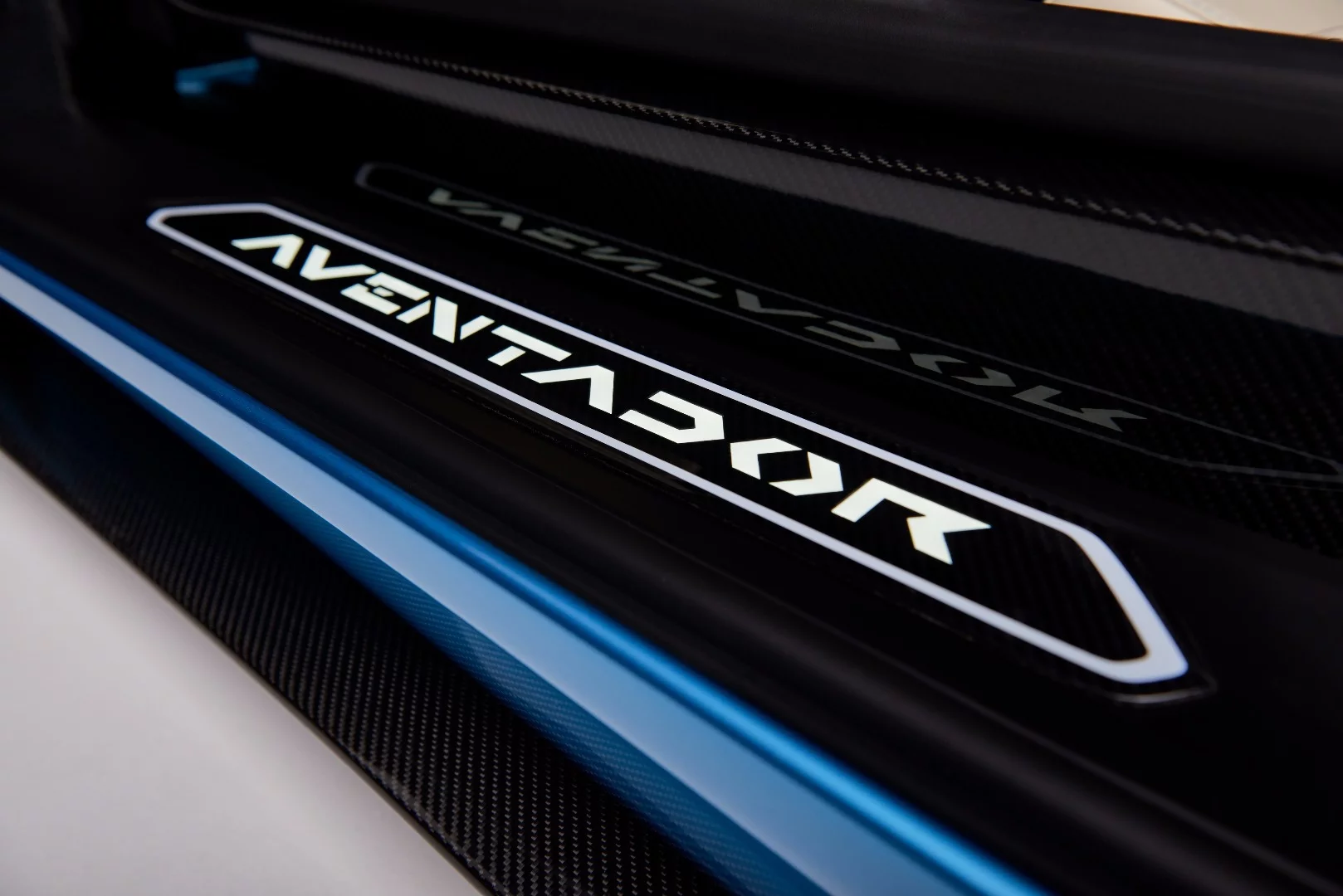 Aventador badging on the Aventador's door