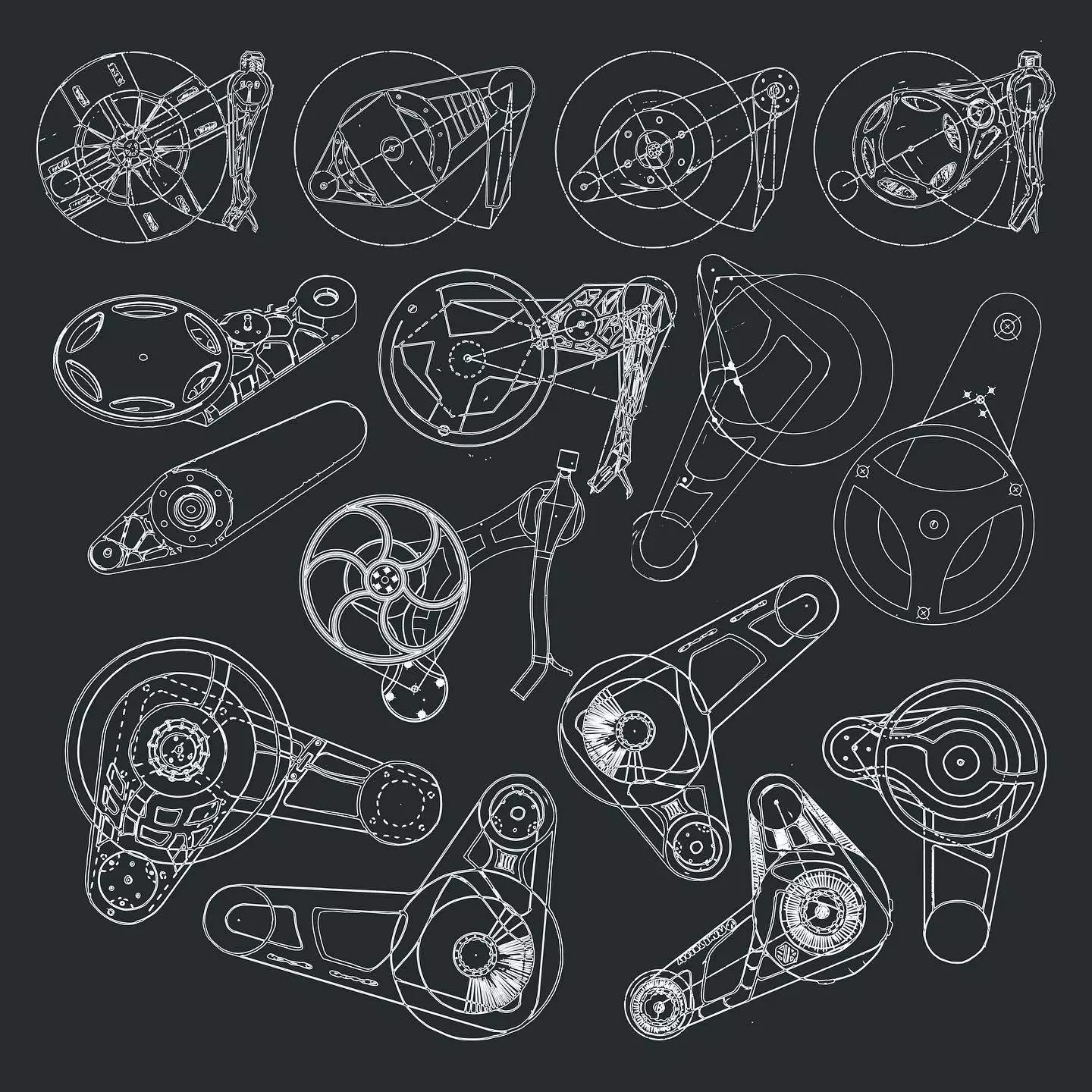 Design sketches of the Songbird 3D-printable turntable