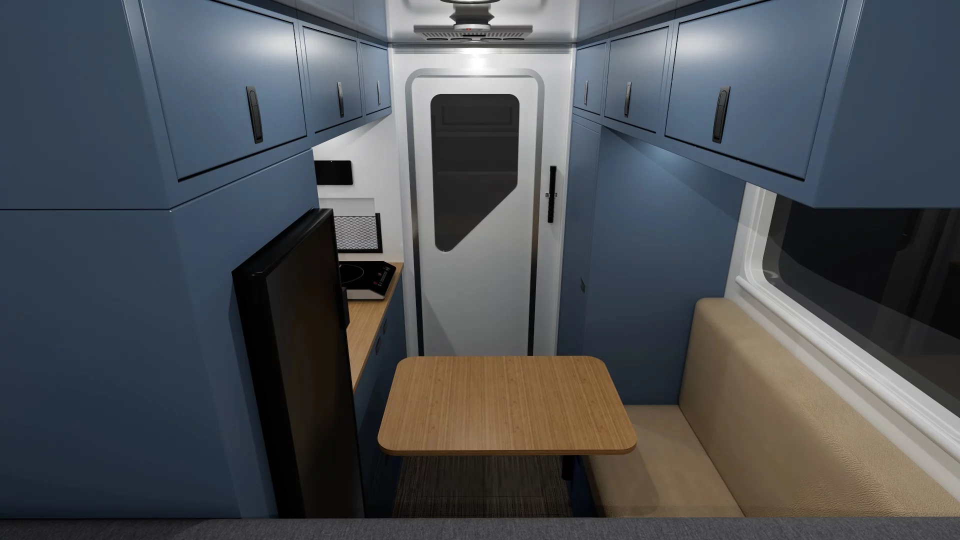 Looking out from the cabover bed