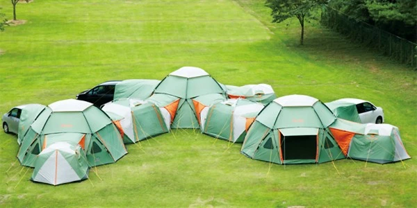 The Decagon Link Station by Logos is a modular tent system with, theoretically at least, no limit to its extendability