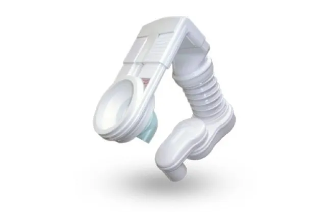 The Odourbuster mounts on an existing toilet, and uses a fan to draw odors down into the soil pipe