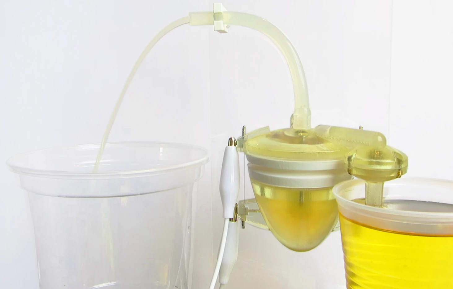 This artificial muscle-driven heart pumps human urine and will be used to power the Ecobot IV robot (Photo: Centre for Fine Print Research and Bristol Robotics Laboratory)