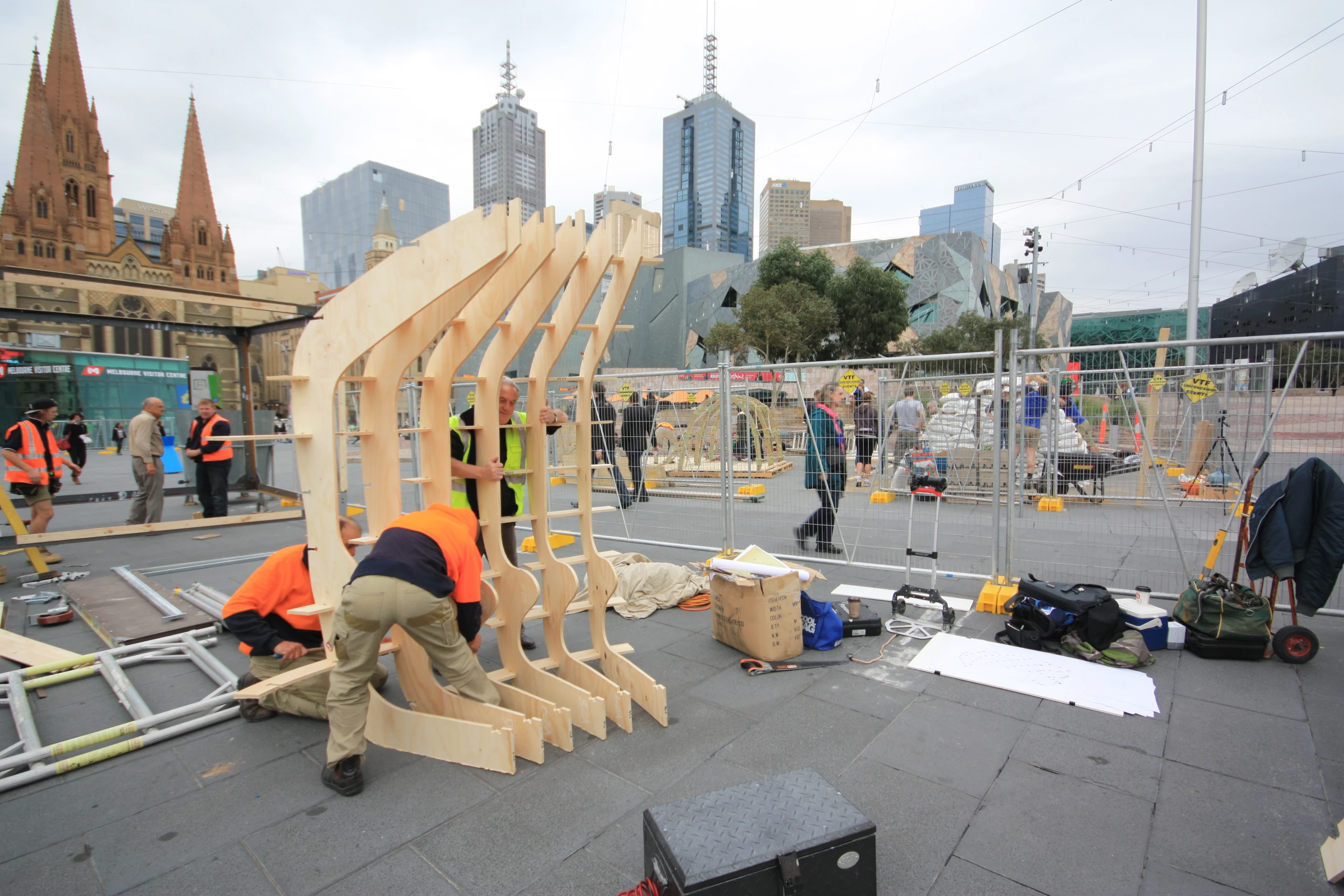The shelter requires two people to construct