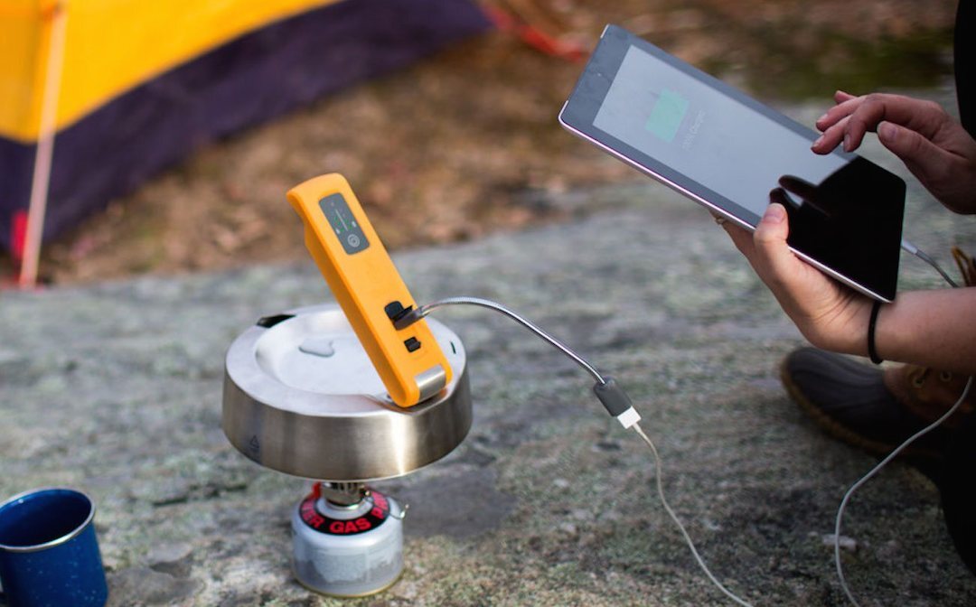 The BioLite KettleCharge uses energy gathered from boiling water to charge devices off the grid
