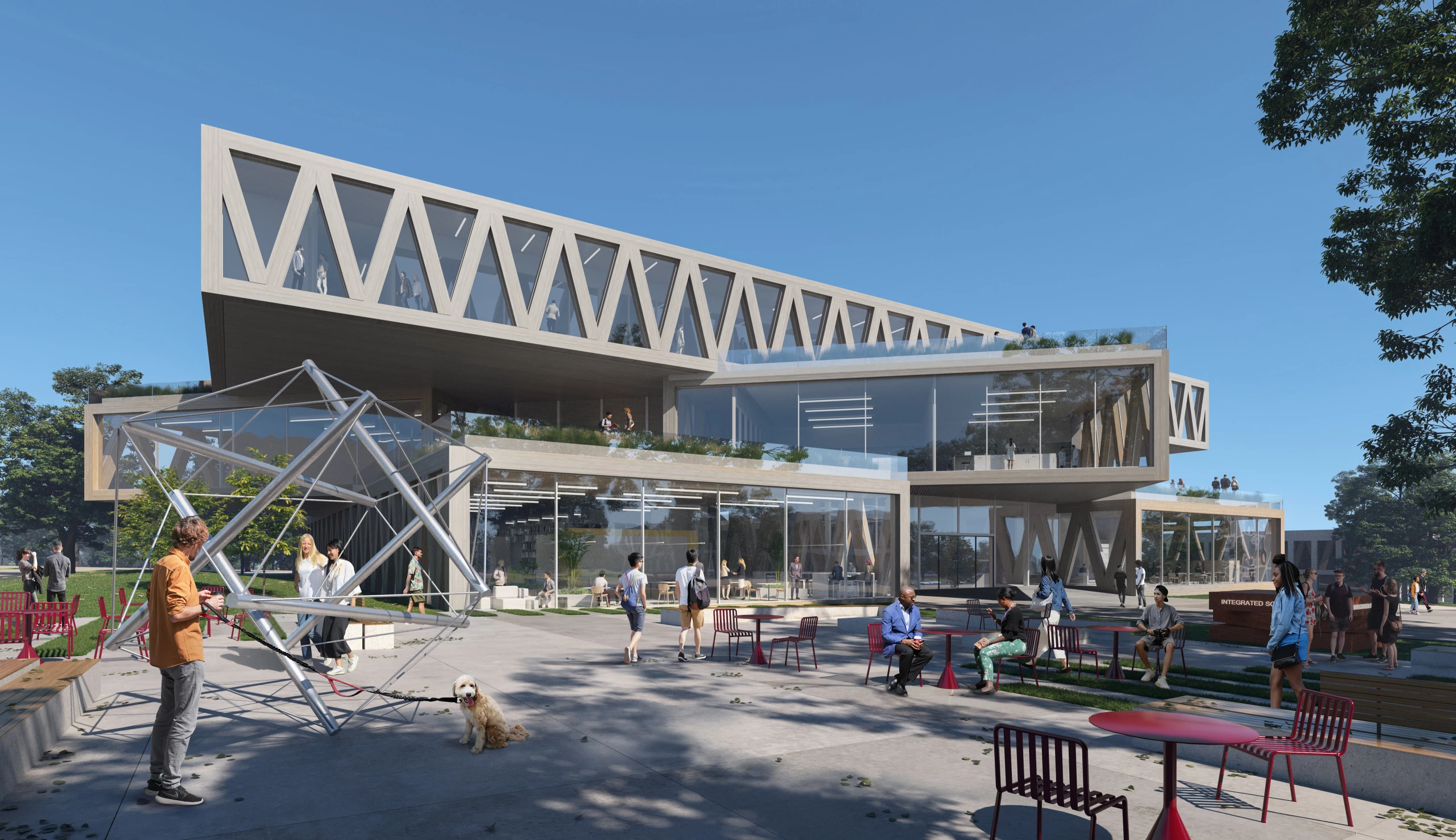 The Robert Day Sciences Center will be made up of stacked rectangular wooden sections, in a way likened to a game of Jenga by designer BIG