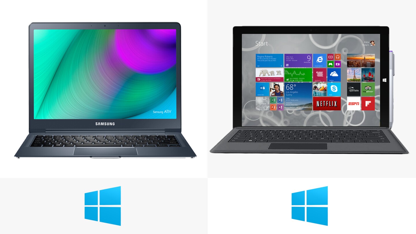 Software (Windows 8.1 for Ativ, Windows 8.1 Pro for Surface)