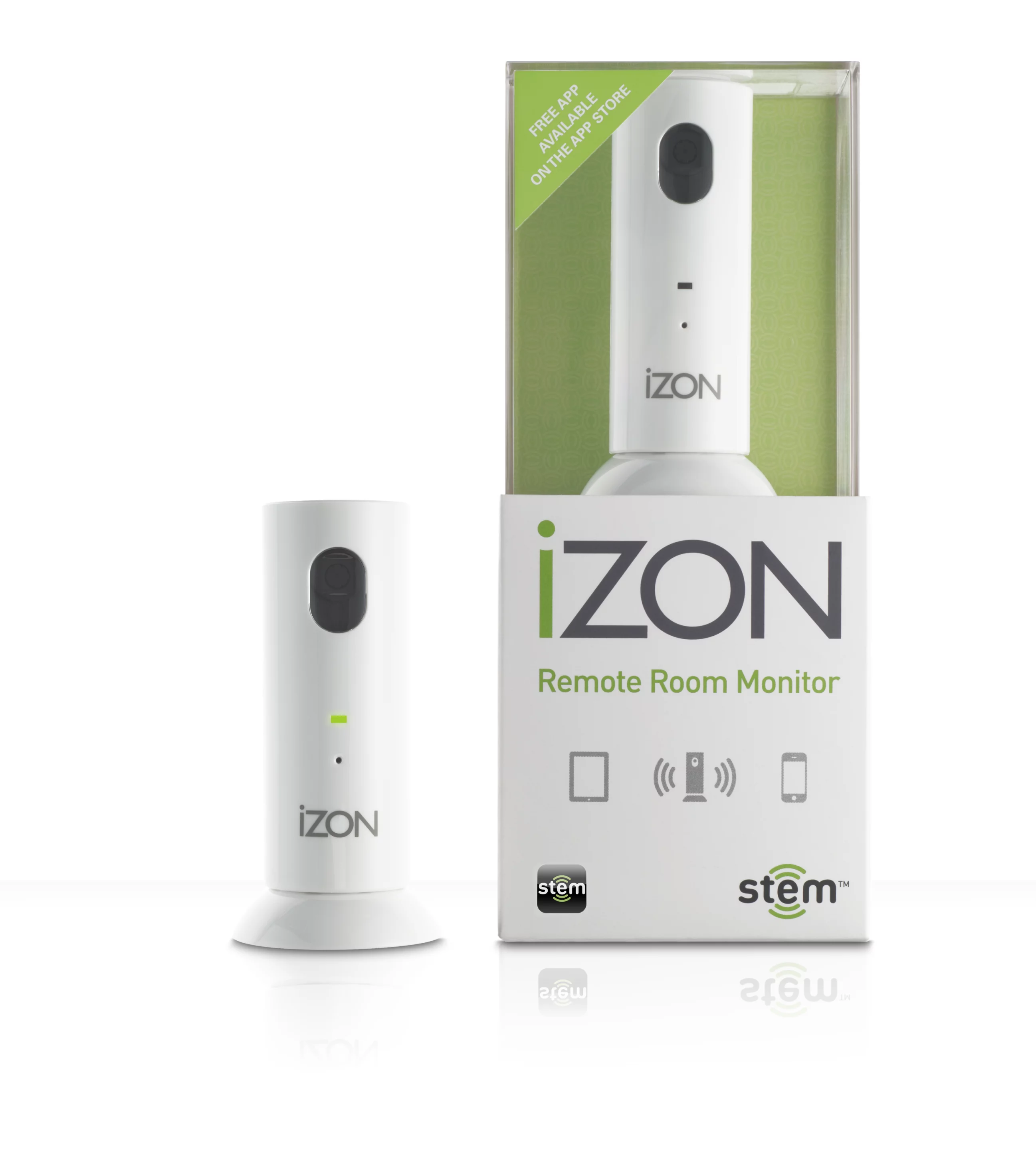 The iZON Remote Room Monitor and free-to-download Stem:Connect App for iOS devices