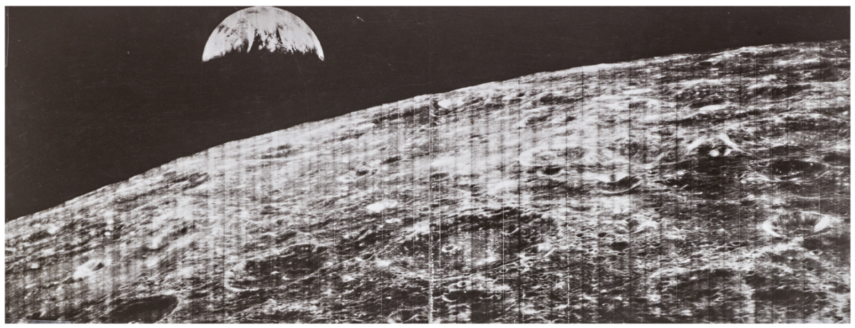 The first image of the Earth from the moon| Auction Description | Estimate: $3,000 to $5,000 | Auction Date: July 21, 2019
