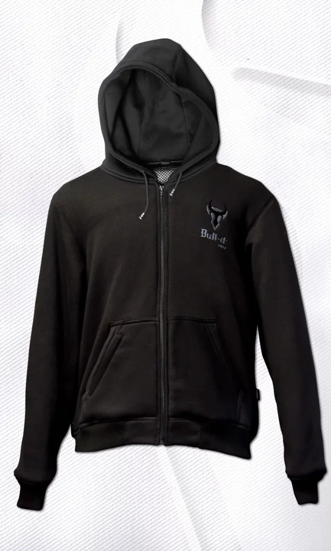 The front side of a Bull-it Jeans hoodie with Covec inside