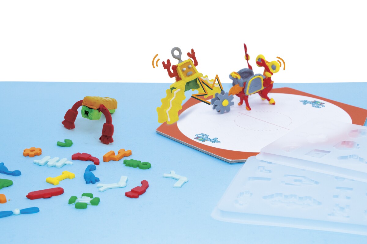 The $24.99 RoboSumo Activity Kit comes with an activity guide, two motors, two pack of plastic and two DoodleMolds