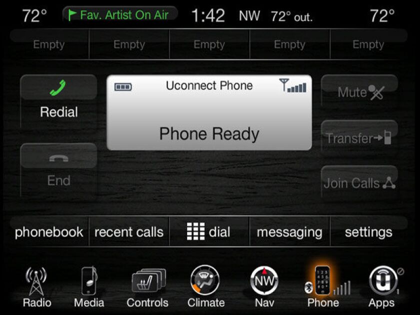 A Jeep Uconnect screen, similar to what Miller and Valasek might've seen