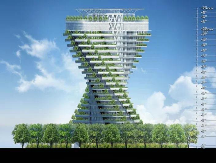 The designers claim that all construction materials and furnishings will be made of either recycled or recyclable materials (Image: Vincent Callebaut Architecte)