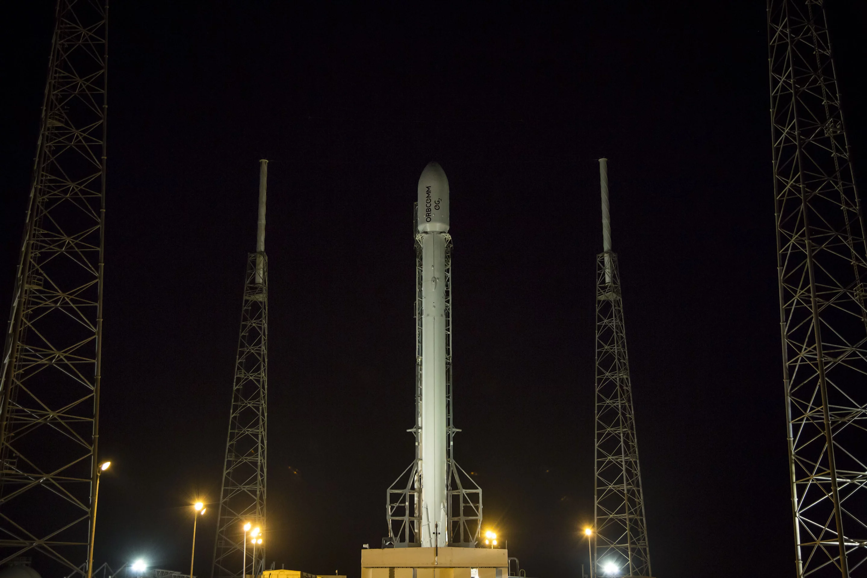 Falcon 9 vertical on the launch pad