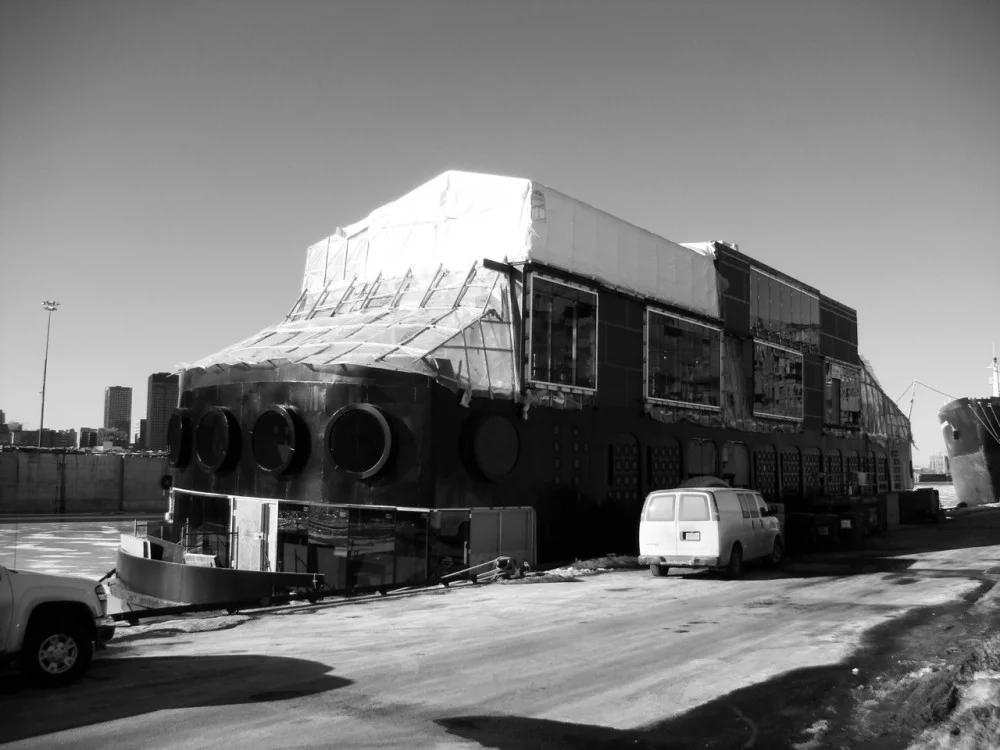 Sid Lee Architecture is the design firm behind the transformation of this 1950's steam ferry into a contemporary floating day spa (Image by Sid Lee)