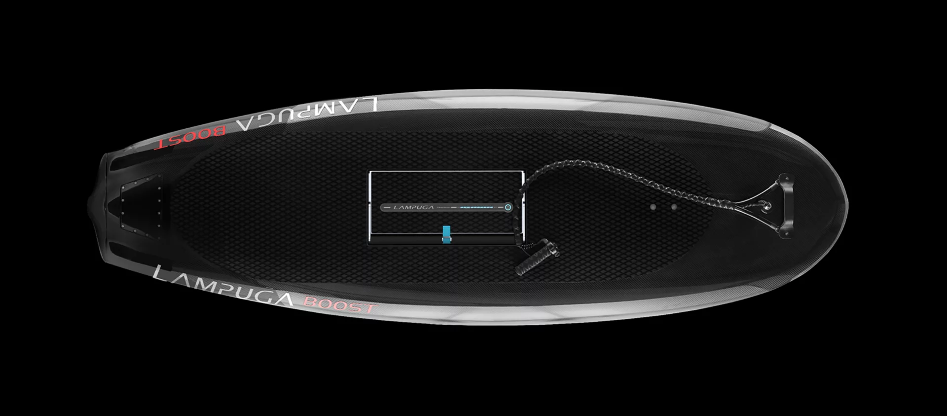 Lampuga's carbon fiber Boost surfboard now boasts a top speed of 36 mph (58 km/h) with power coming from a 10-kW electric motor