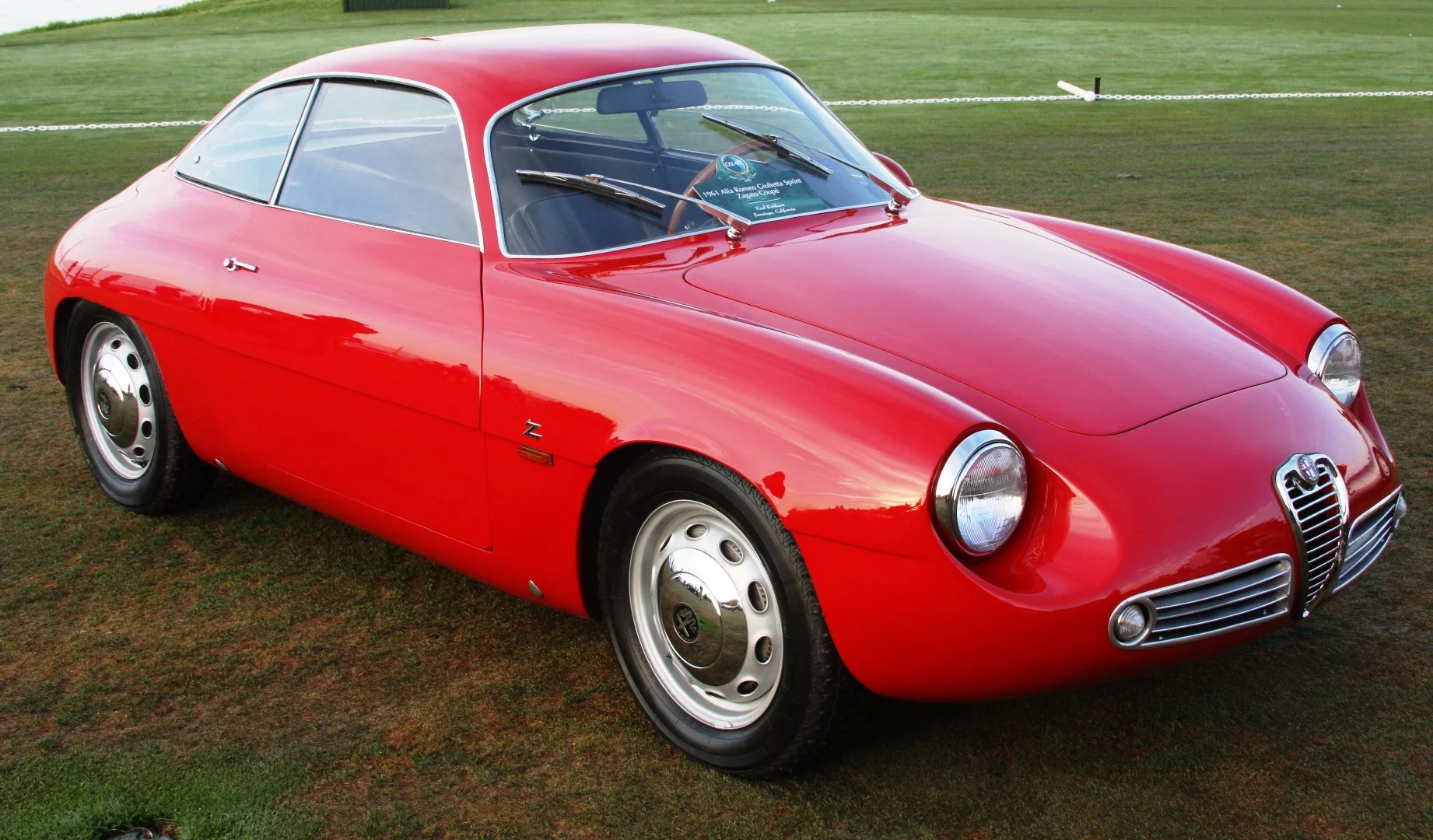 1961 Alfa Romeo Giulietta Sprint Zagato Coupe at Pebble Beach.
