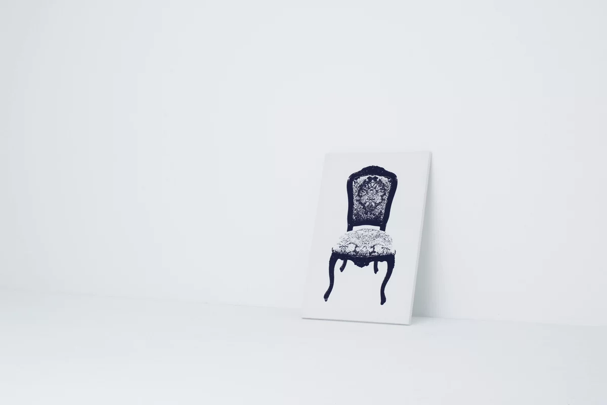 When leaned against a wall, Canvas transforms from a work of art to a piece of furniture