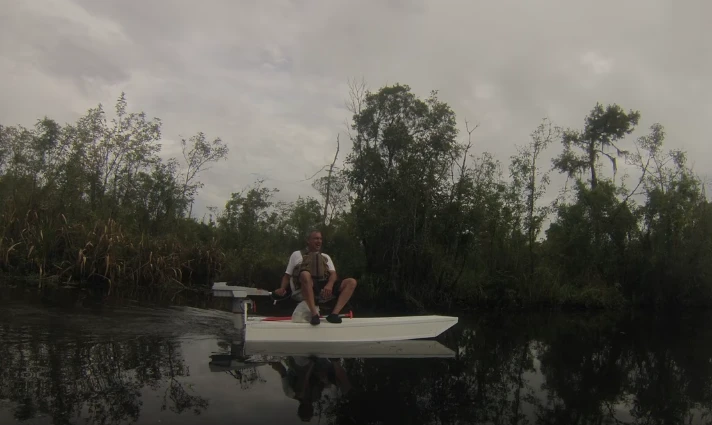 On the water in the SolarSkiff
