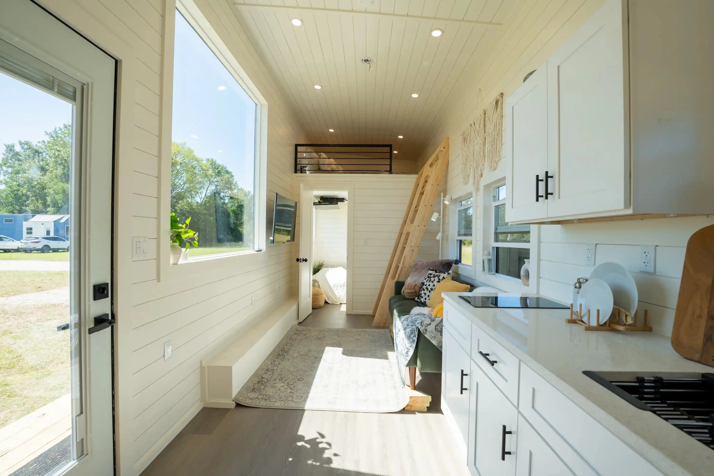 The Webster's downstairs measures 269 sq ft (25 sq m) and looks light-filled and airy thanks to its generous glazing and high ceiling