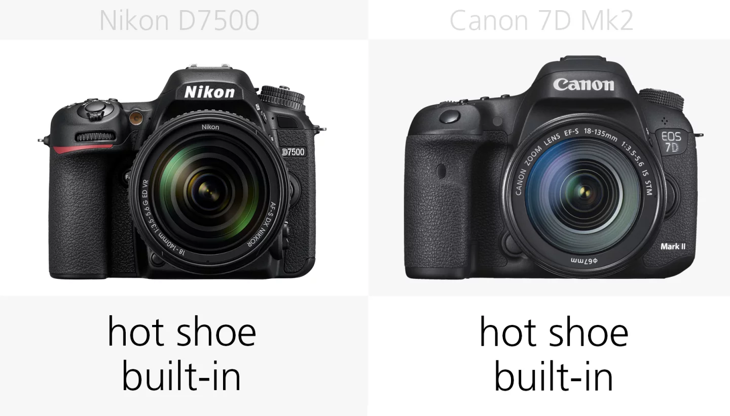 The flash of the Nikon D7500 and Canon 7D Mark II compared