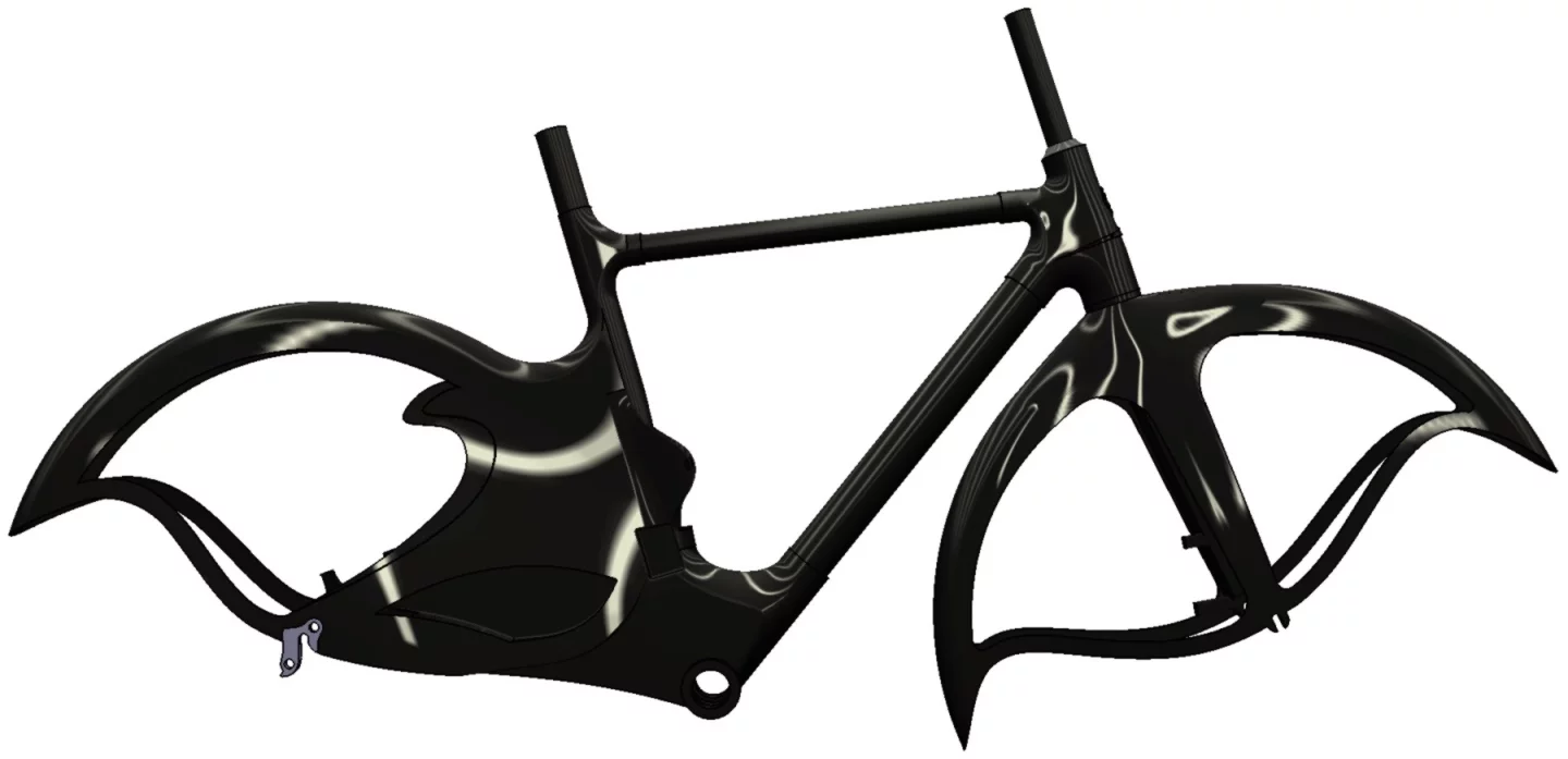 A rendering of the final carbon fiber production fame