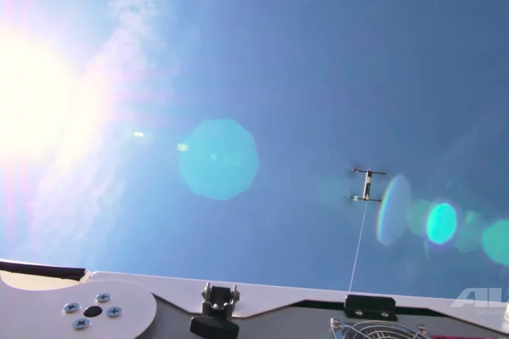 Equipped with electro-optical and infrared cameras, Tether Eye can fly to an altitude of 150 ft (45 m)