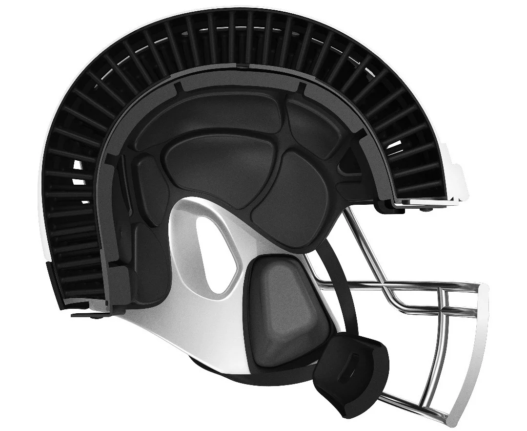 A look at the four layers that make up the Zero1 football helmet