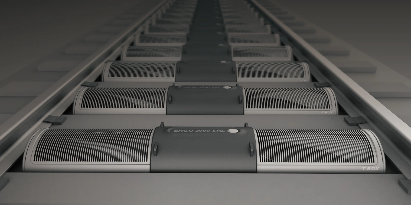 T-box devices would be placed between railway sleepers - with about 150 devices installed per kilometer