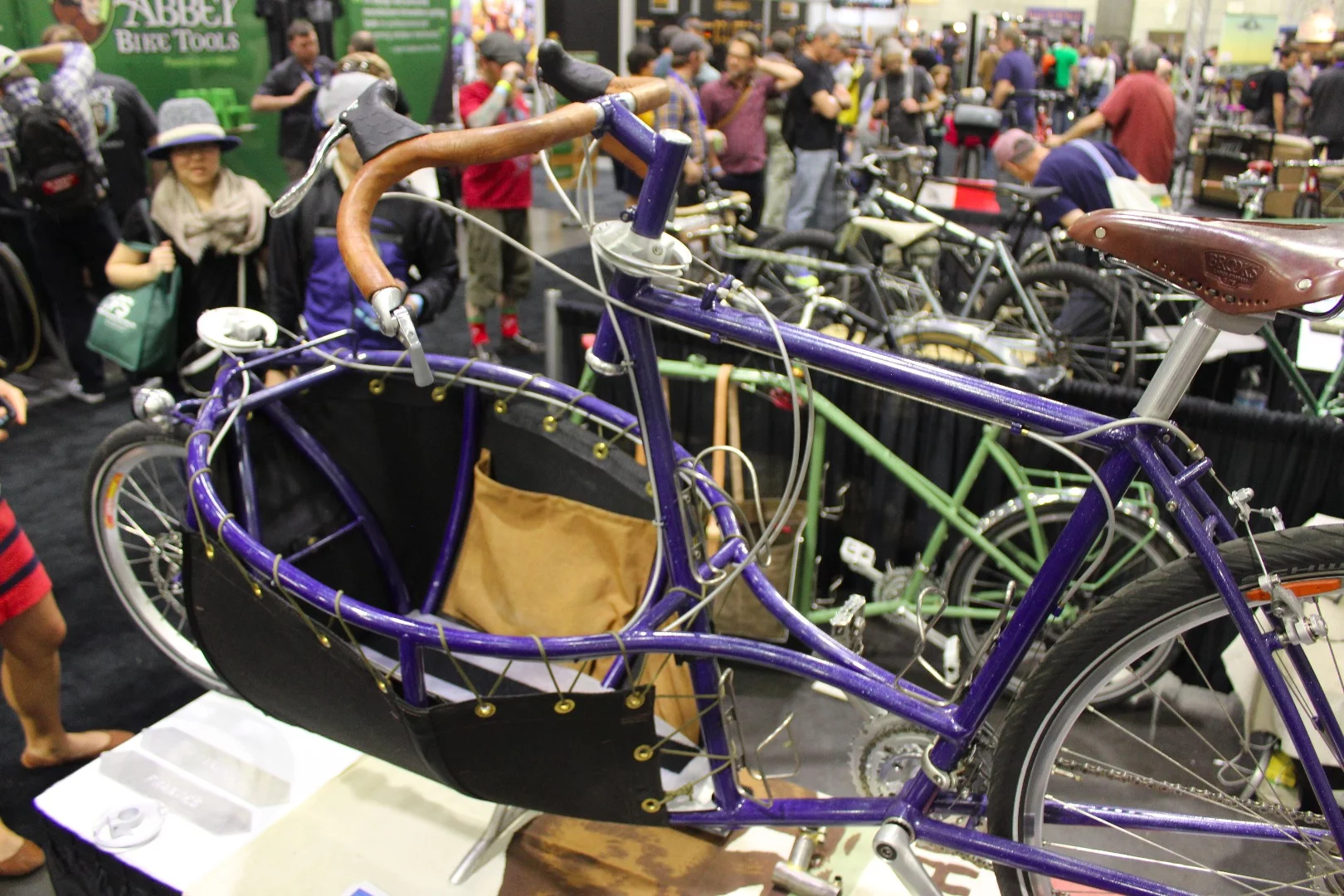 A swooping "cargo bay" on this bike built by Frances