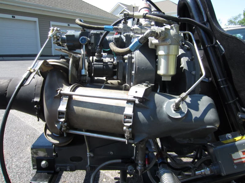 The kart's Boeing 502-7 gas turbine engine