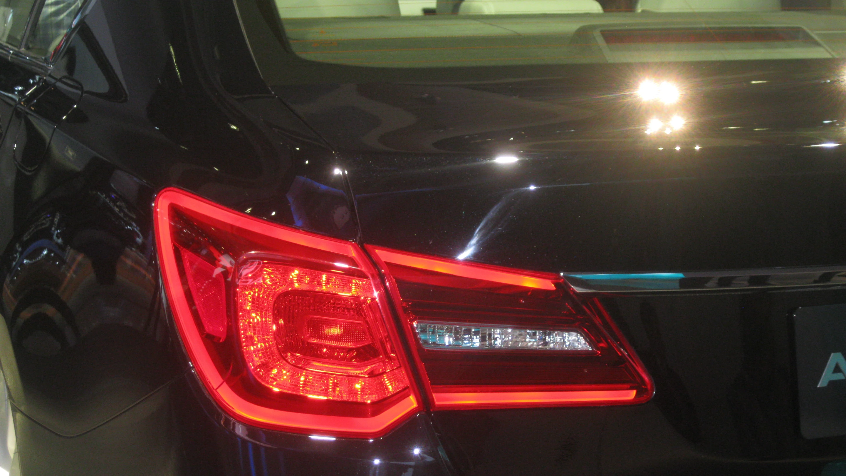 A close view of the Acura RLX's taillights
