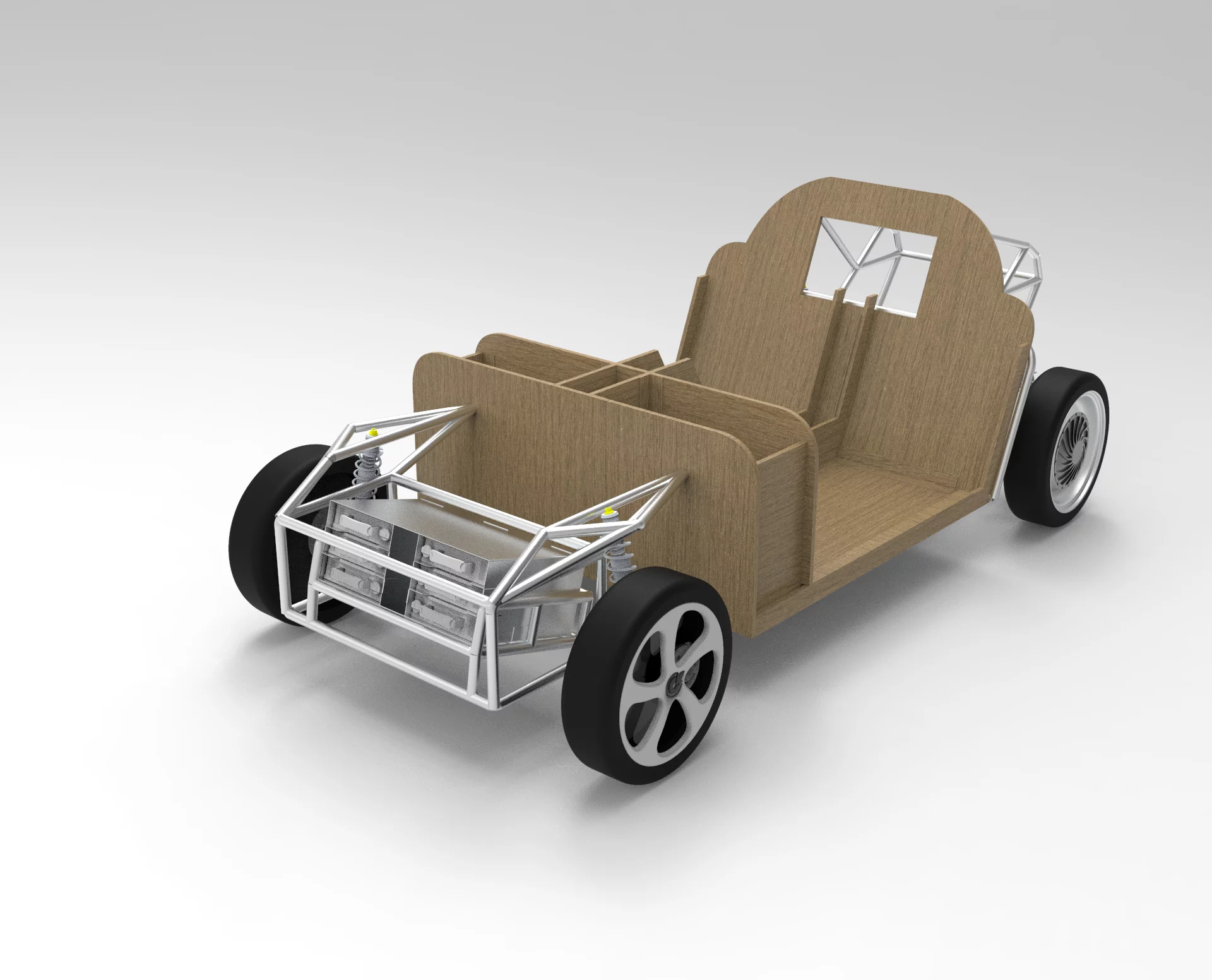 The chassis is to be made from a mix of flax and recycled ocean plastic