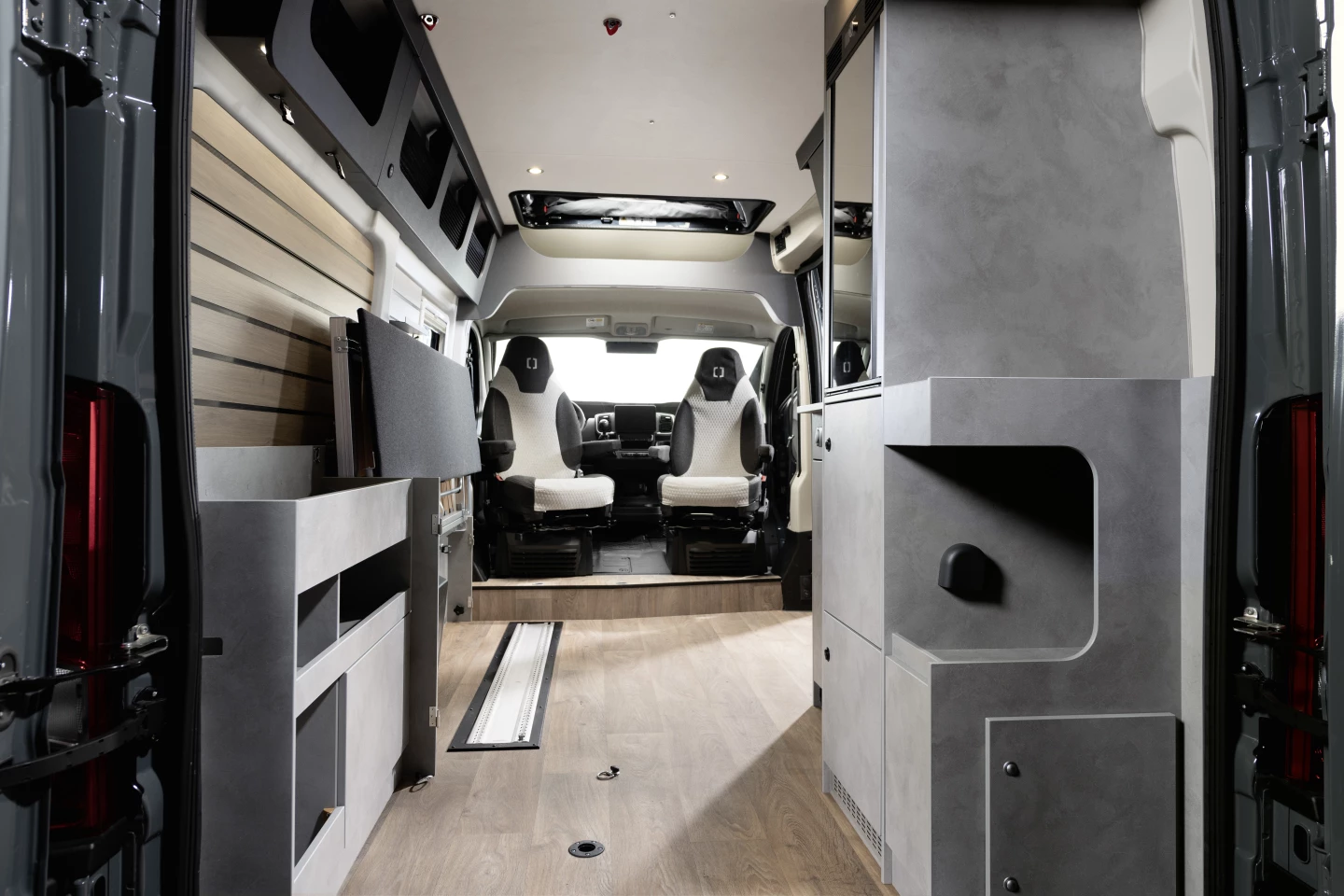 The Flex 541's various modules fold and move out of the way to clear up loads of gear-hauling space and interior living area