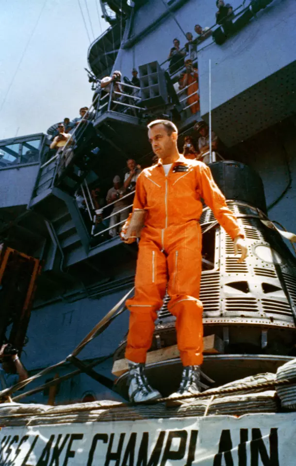 Alan Shepard aboard USS Lake