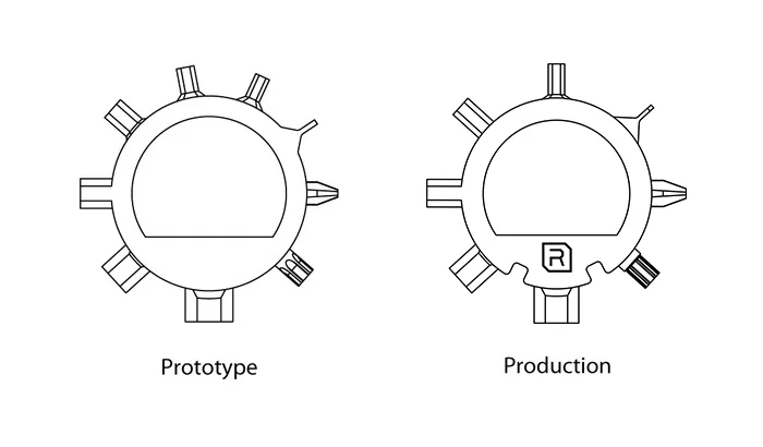 The prototype and final production versions of Ringtool