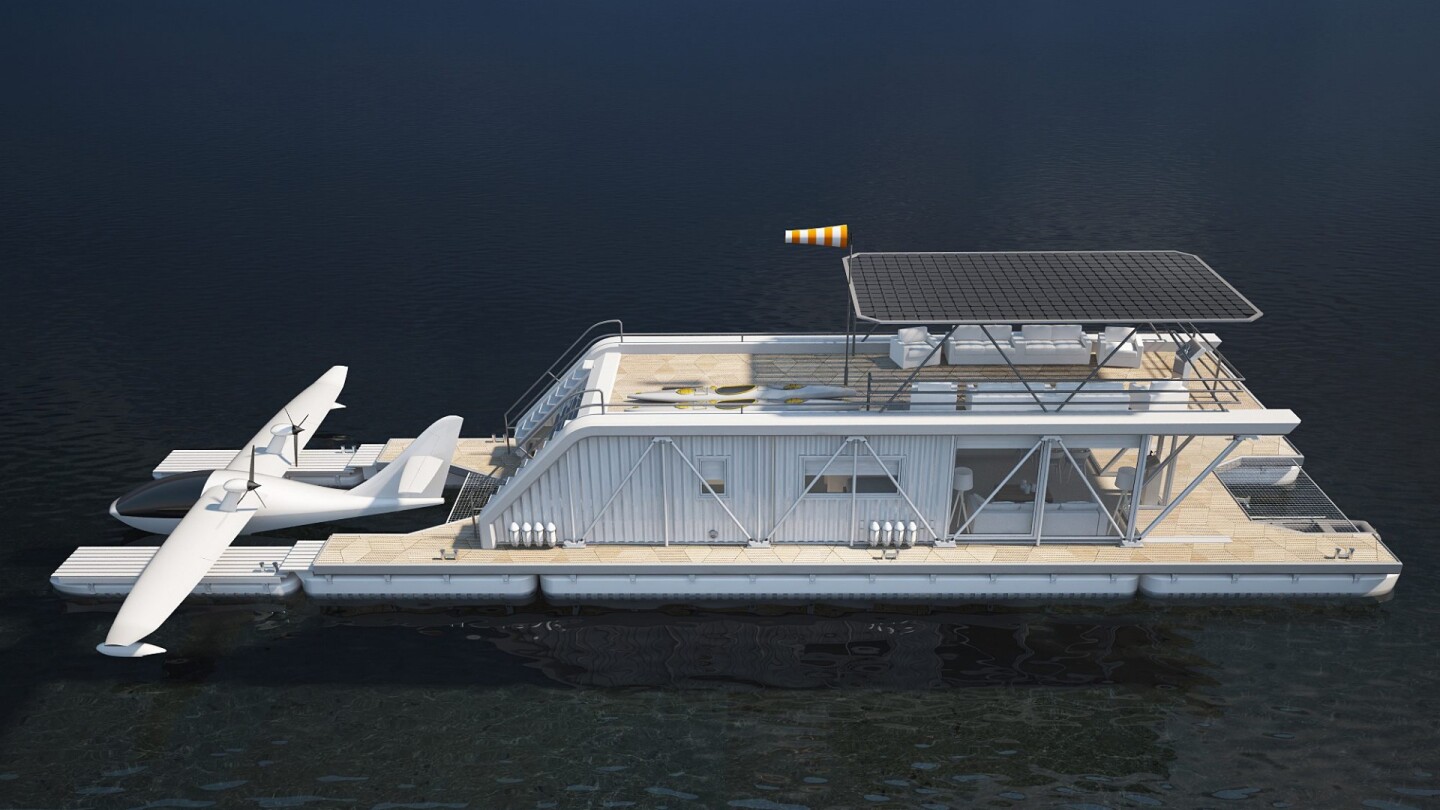 Naval architect Maxim Zhivov and the Baikal Yacht Group has come up with the HydroHouse, an awesome combination houseboat, dock and seaplane mooring