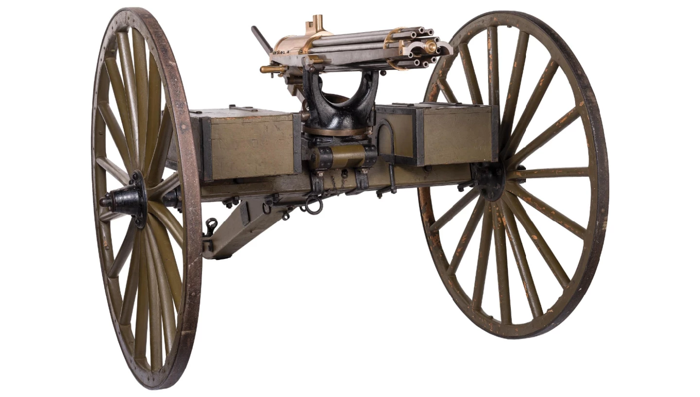 This U.S. Colt Model 1890 Gatling Gun on an original carriage sold for $431,250 at Rock Island Auction Company on September 11, 2020