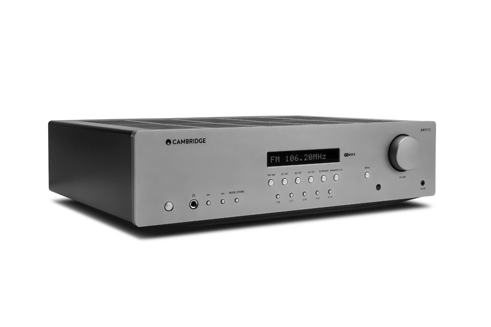 The AXR100 has the same feature set as the AXR85, but outputs 100 W and adds two optical and one coaxial digital inputs