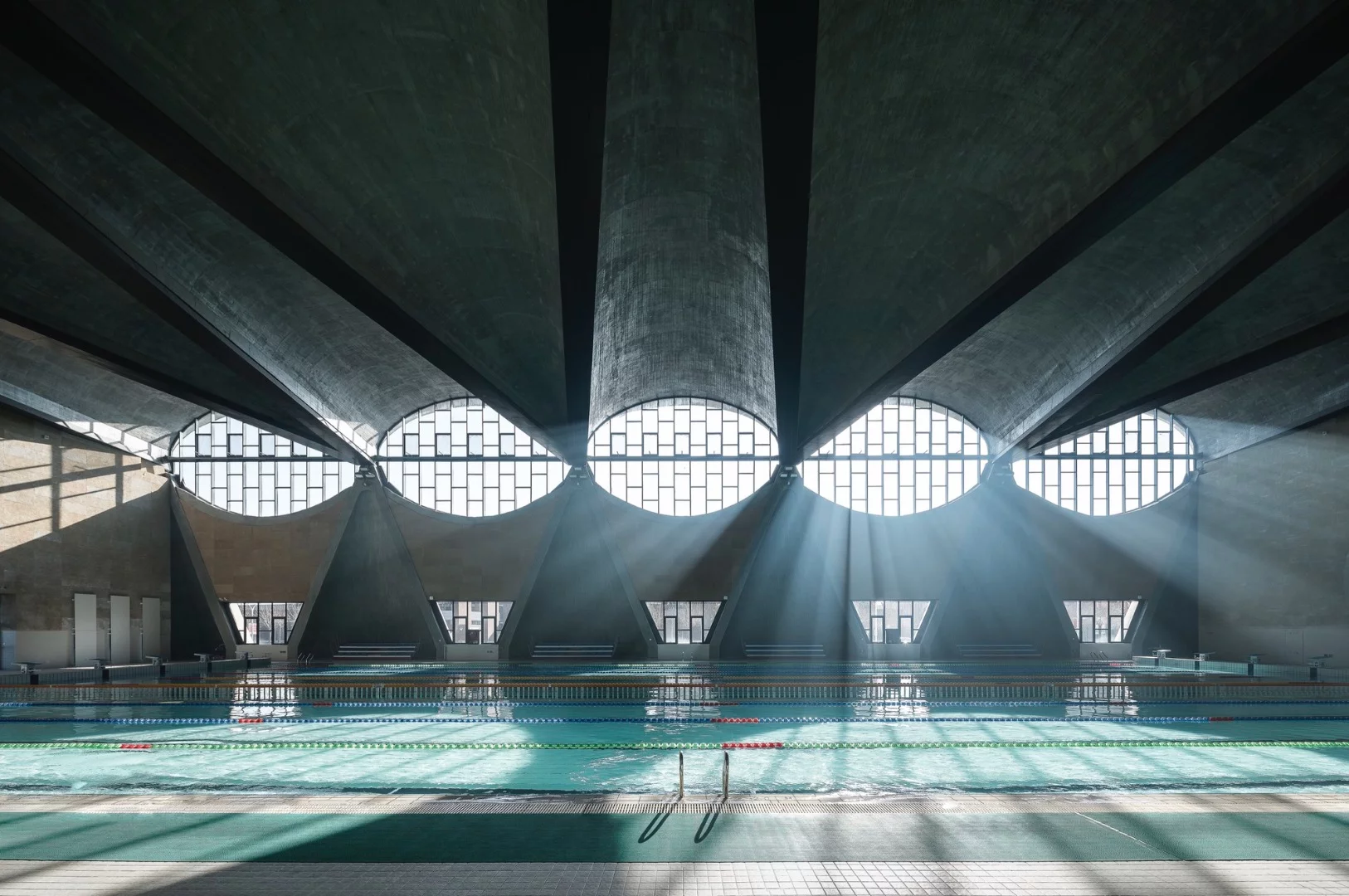 The Arcaid Images Architectural Photography Award Winner was given to Terrence Zhang for this image of a swimming pool at the New Campus of Tianjin University, China