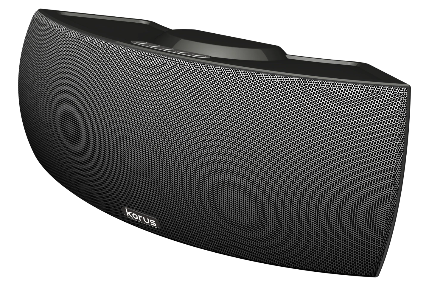 The Korus V600 speaker uses a wireless technology called SKAA, which uses the 2.4 GHz ISM radio band for transmissions at up to 480 Kbps