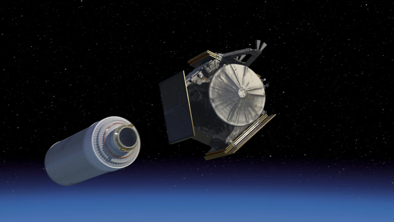 Artist's impression of Juno separating from launch booster (Image: NASA/JPL-Caltech)