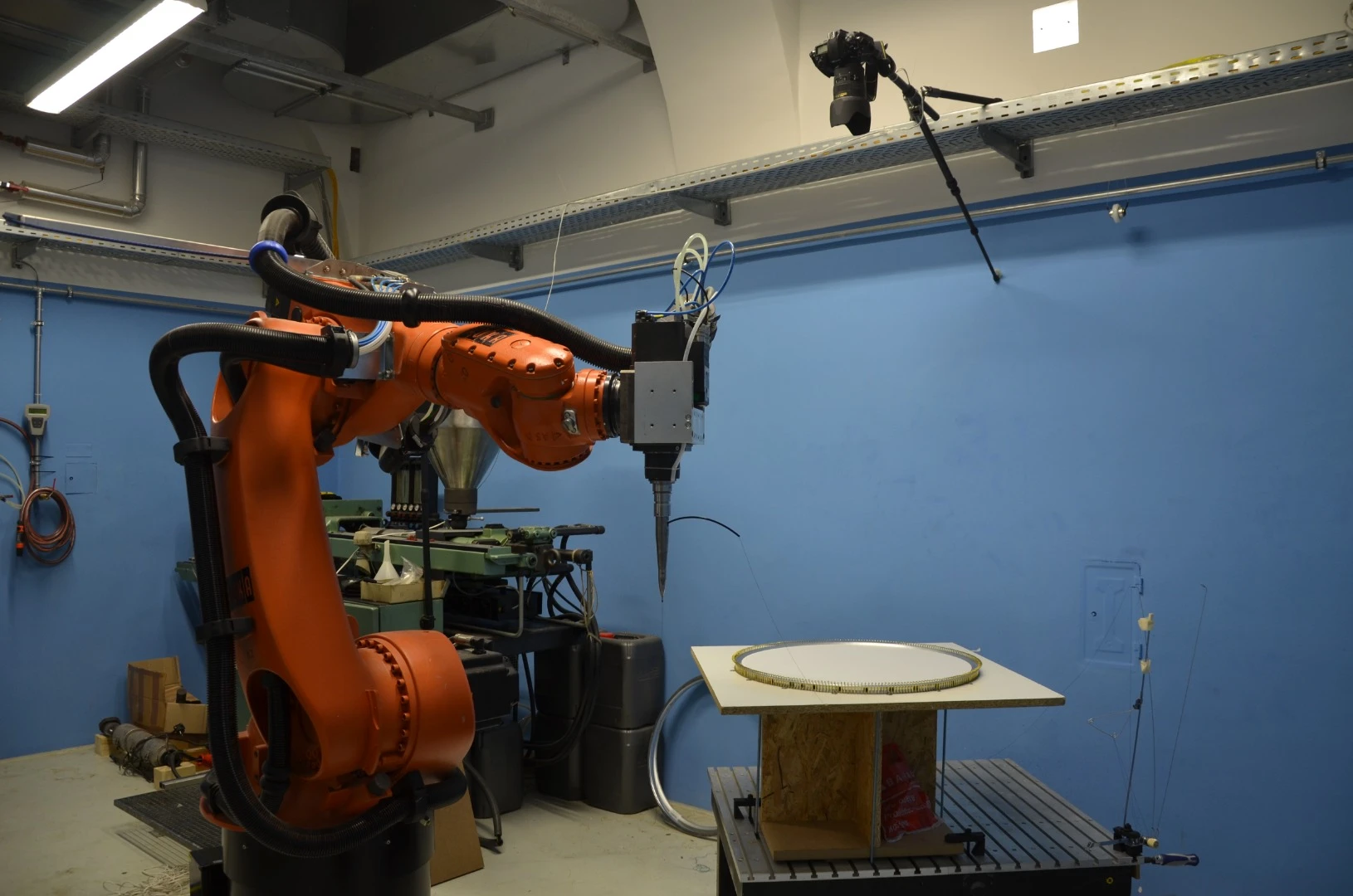An existing commercial industrial robot was used in the project