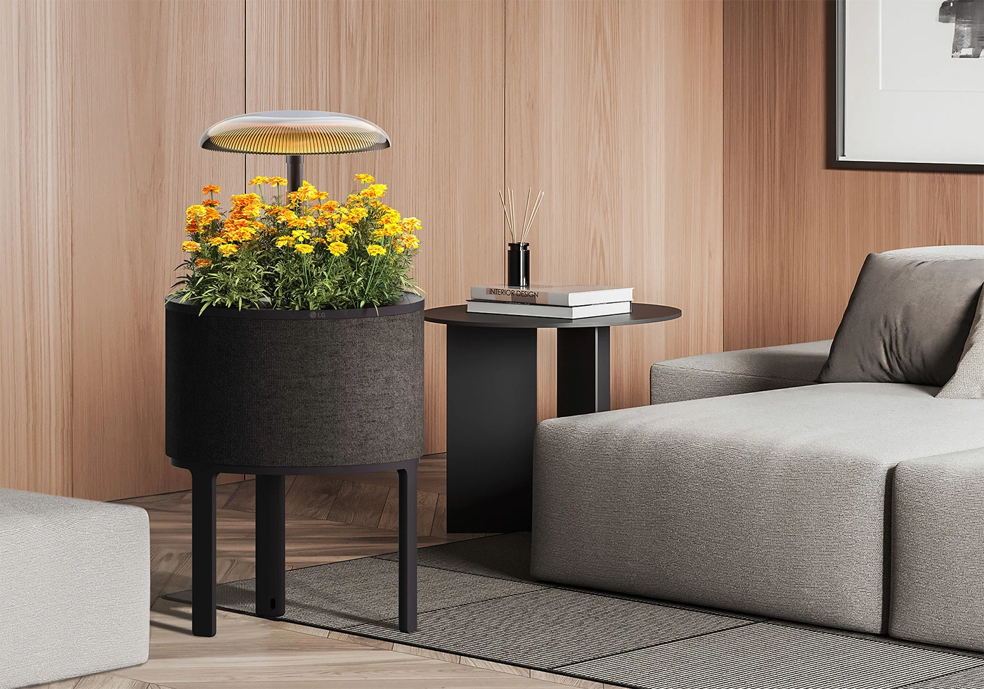 Alongside its floor-standing lamp, LG will also offer a more compact 'side table'-style smart planter.