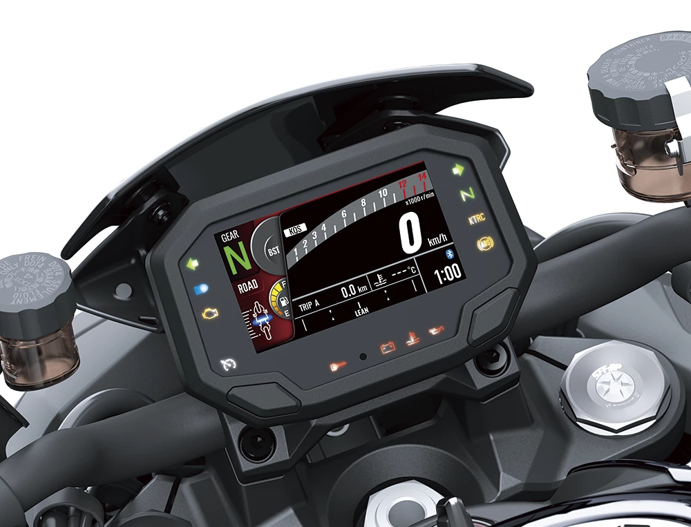 Full color TFT dash includes smartphone integration