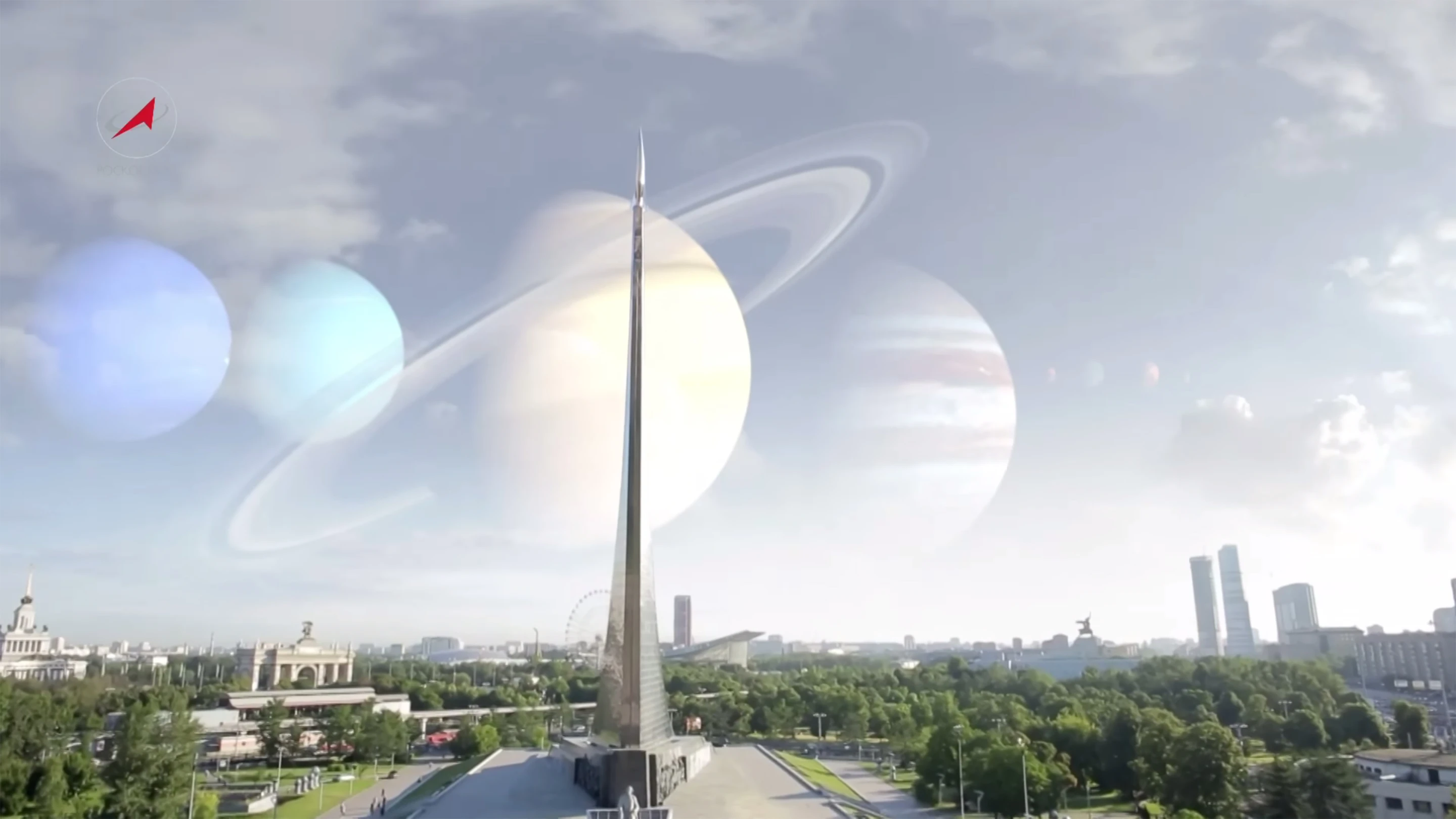 Roscosmos has released a series of videos that replace our Moon and Sun with well known planets and stars (Image: TV Roskosmos)
