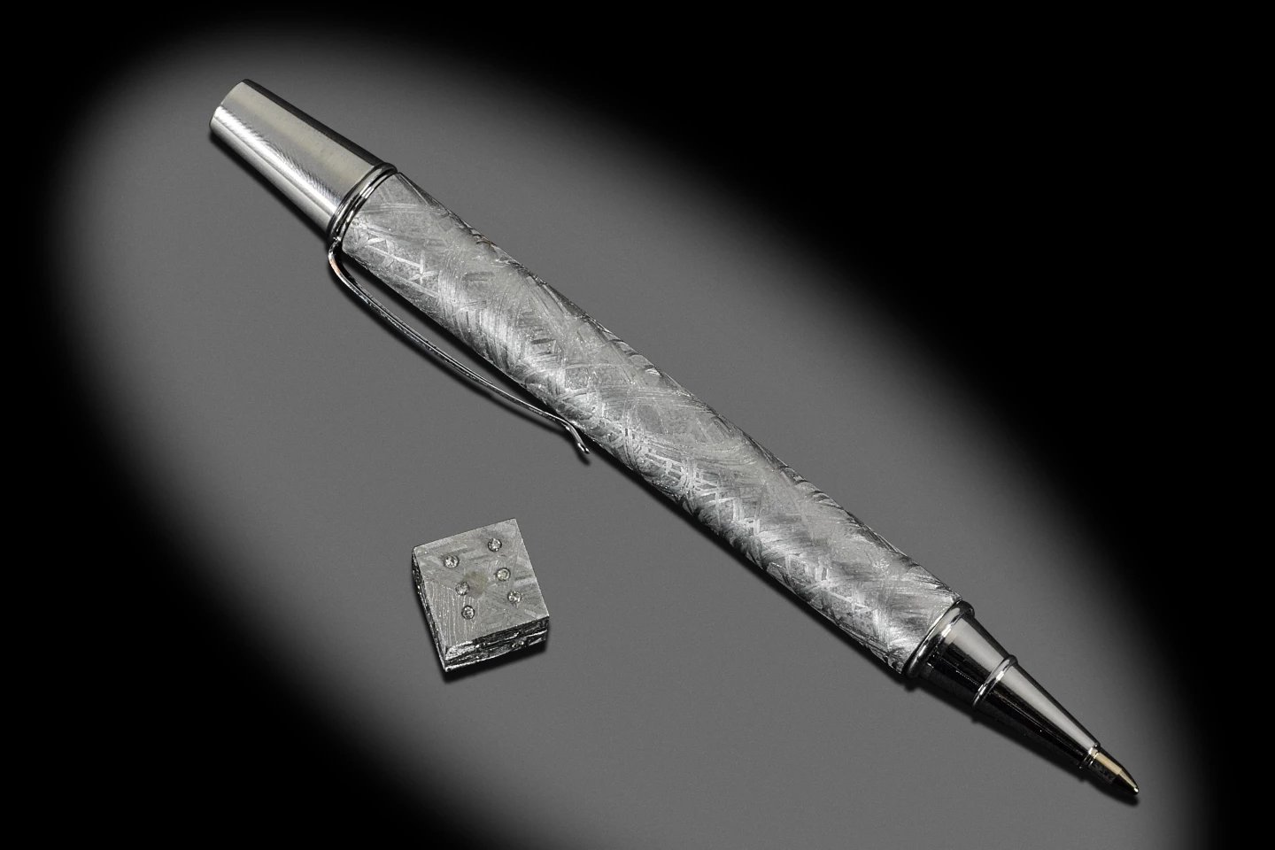 This one-off collectible pen was created from a single block of Muonionalusta meteorite.