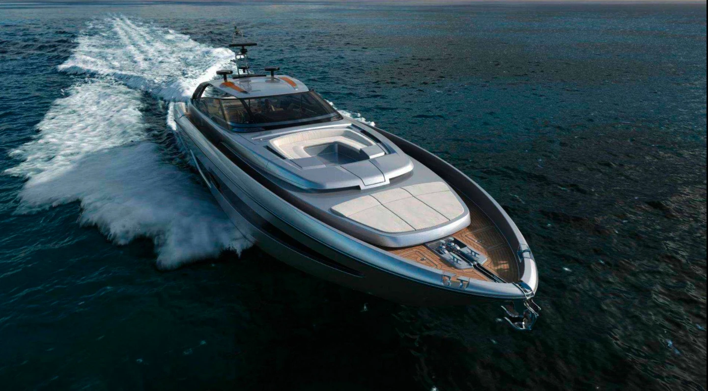 The Riva cruises at 34 knots