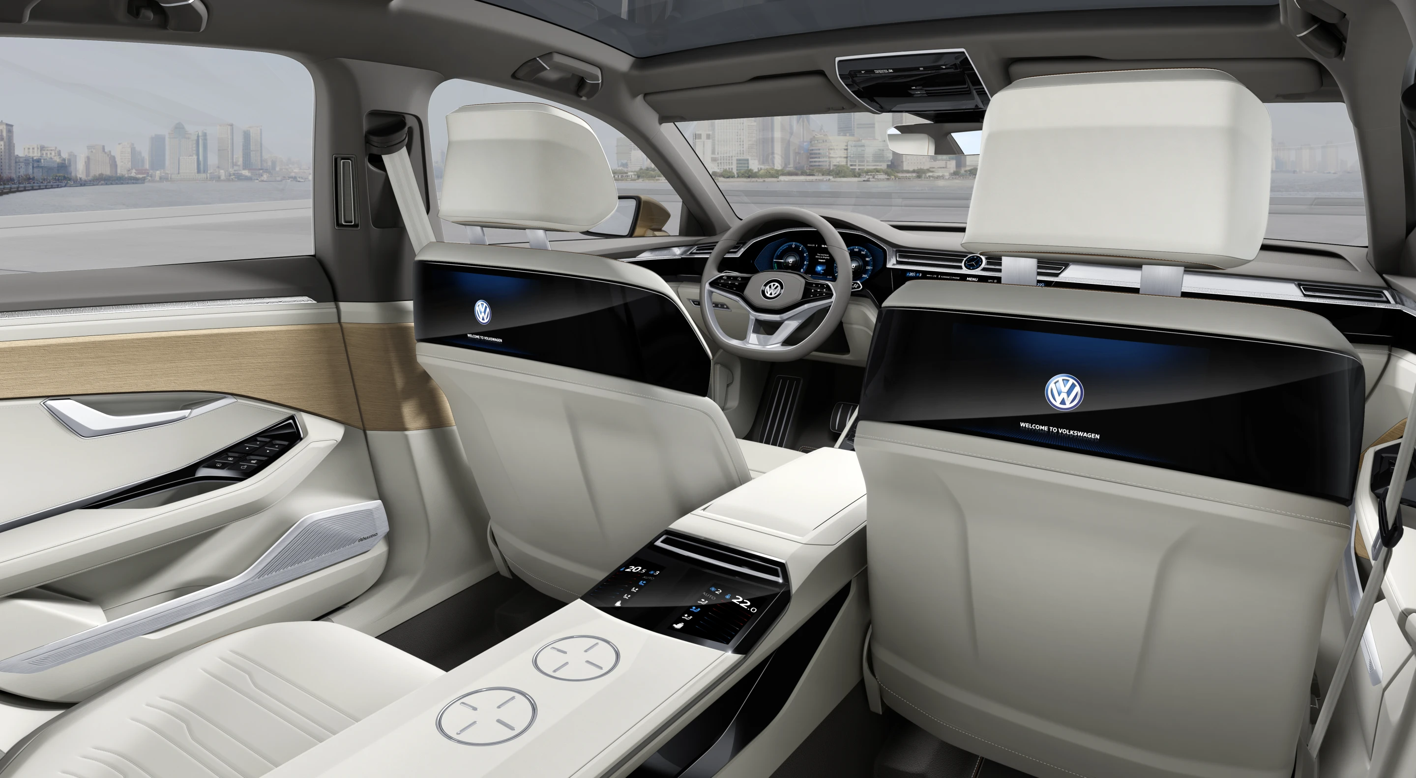 The Volkswagen C Coupé GTE showing touchscreens