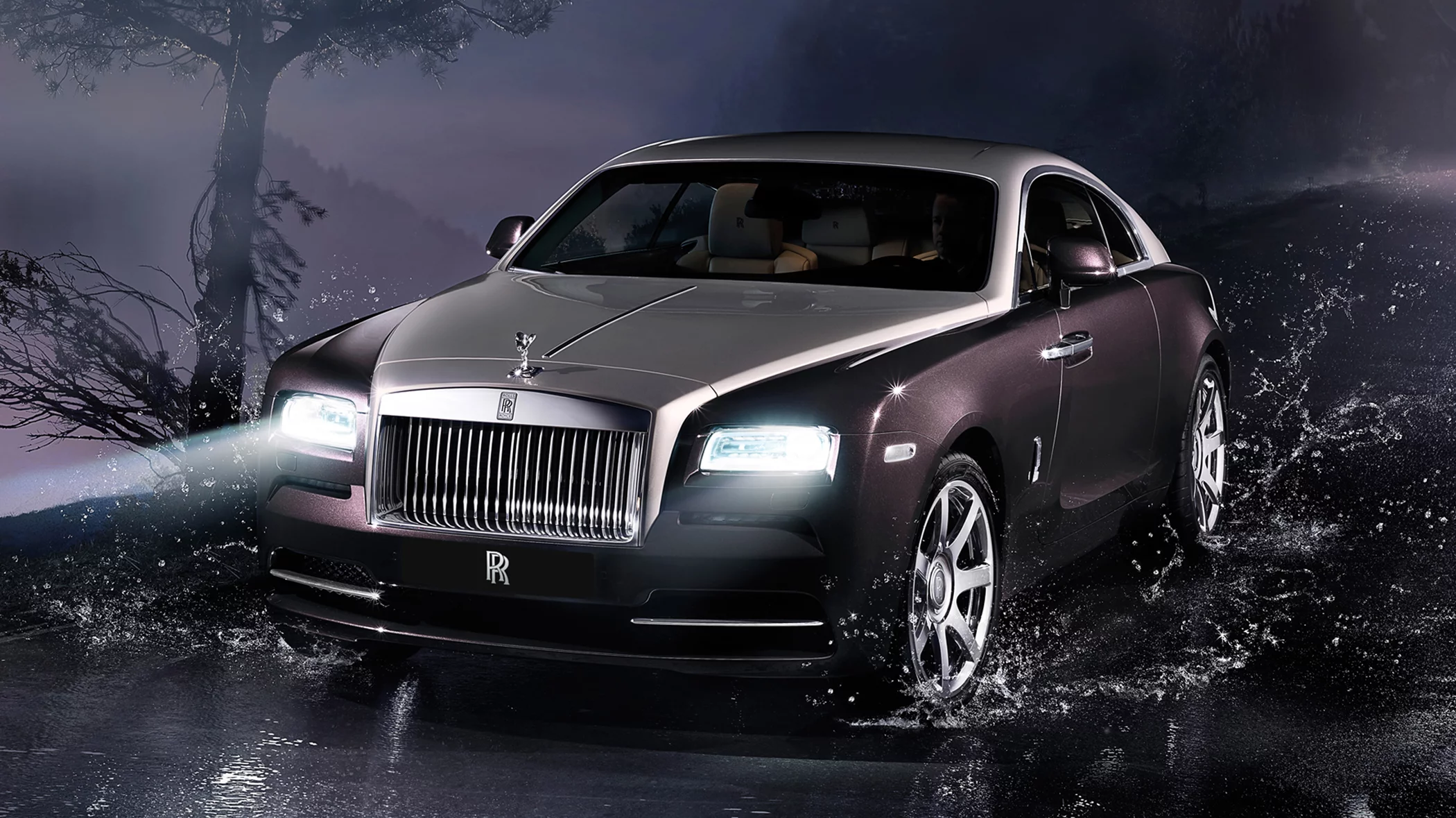 The Rolls Royce Wraith front angle view